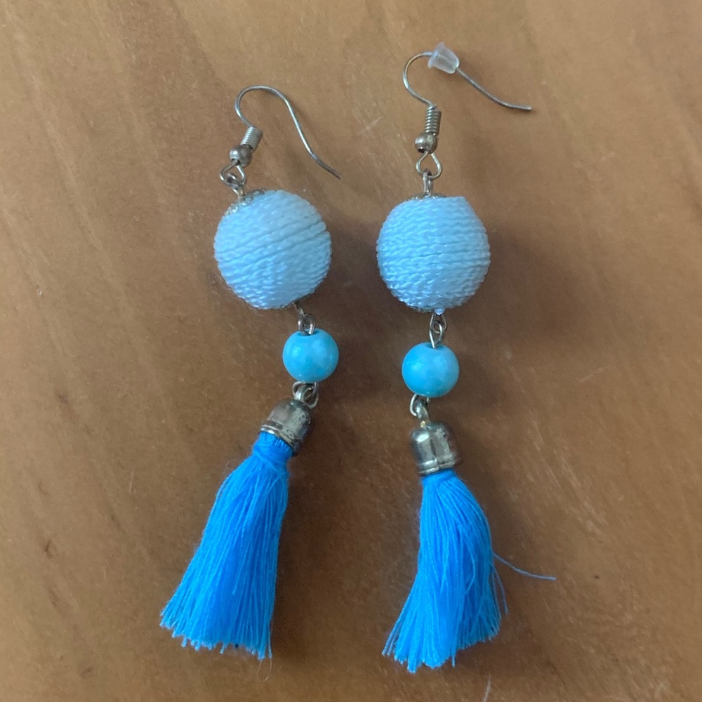 Blue handmade earrings
